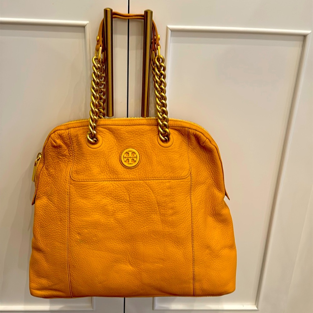 NWT TORY BURCH GOLD LEATHER SATCHEL